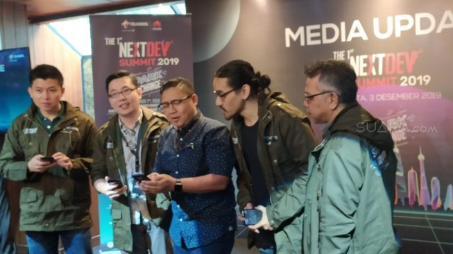 Telkomsel menggelar The NextDev 2019 di Jakarta, Selasa (3/12/2019). [Suara.com/Tivan Rahmat]