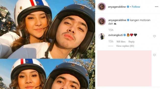 Anya Geraldine kangen motoran.[Instagram/AnyaGeraldine]