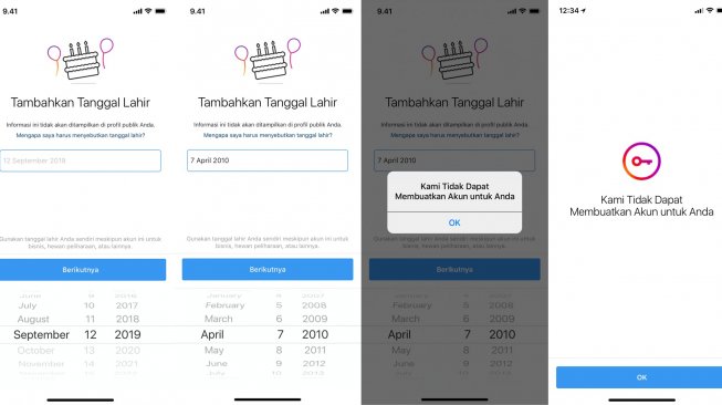 Instagram - Menambahkan Tanggal Lahir Pengguna