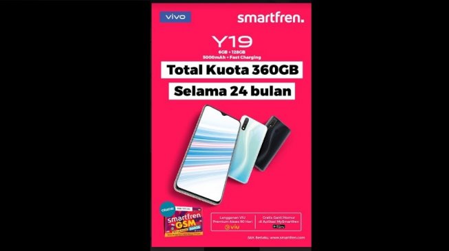 Smartfren gandeng vivo hadirkan vivo Y19 dengan paket khusus. [Smartfren]