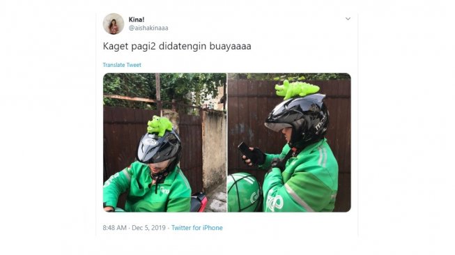 Helm ojol unik. [Twitter]