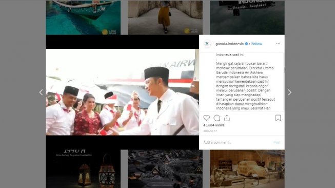 Video Garuda Indonesia saat perayaan HUT RI (instagram/@garuda.indonesia)