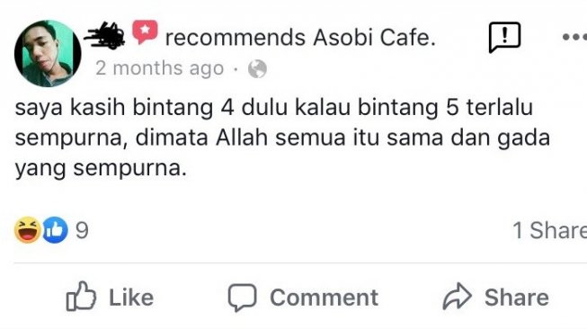 Cuitan warganet soal Asobi Cafe. [Twitter]