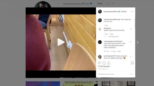 Hotman Paris unggah lagi video pengakuan pramugari 5 bulan lalu yang diajak tidur kapten dan direksi maskapai (instagram/@hotmanparisofficial)