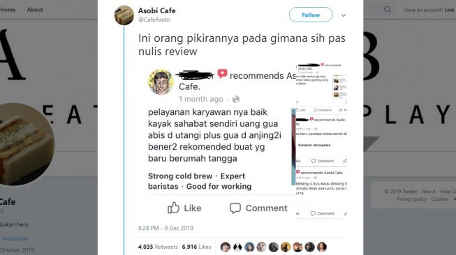 Nyeleneh, Review Pembeli di Kafe Ini Bikin Ngakak