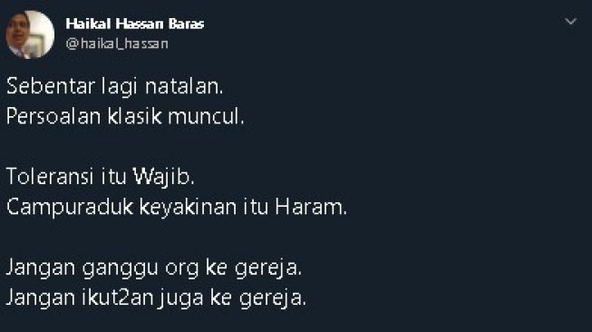 Jelang Perayaan Natal, Bebe Haikal Ingatkan Jangan Campur Aduk Keyakinan