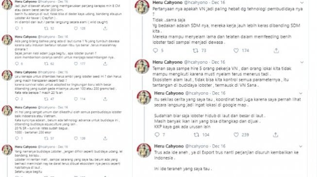 Eksportir Ikan sebut ide Edhy Prabowo aneh (twitter @hcahyono)