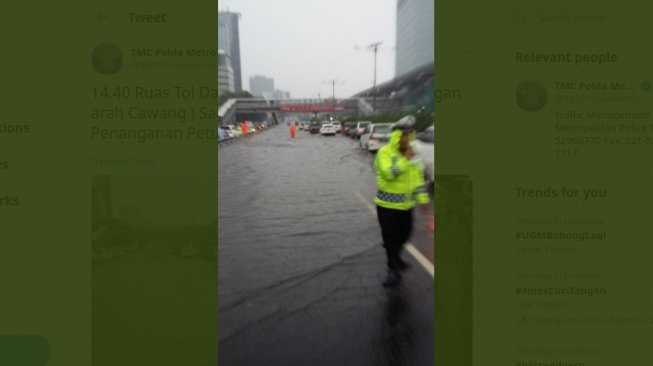 Tol Dalam Kota Kuningan Arah Cawang Banjir