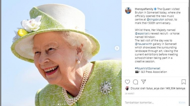 Ratu Elizabeth II. (Instagram/@theroyalfamily)