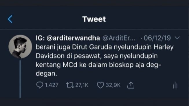 Cuitan sindir Dirut Garuda berbuah manis. [Twitter]