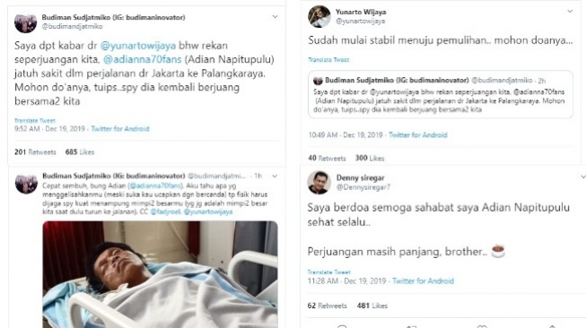 Adian Napitupulu kolaps di pesawat, sahabatnya panjatkan doa (twitter)