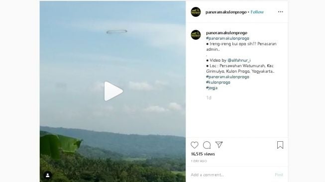 Penampakan lingkaran hitam di langit Kulon Progo - (Instagram/@panoramakulonprogo)