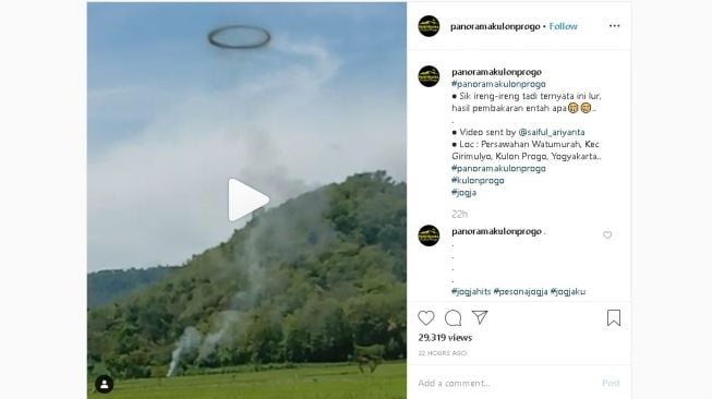 Penampakan lingkaran hitam di langit Kulon Progo - (Instagram/@panoramakulonprogo)