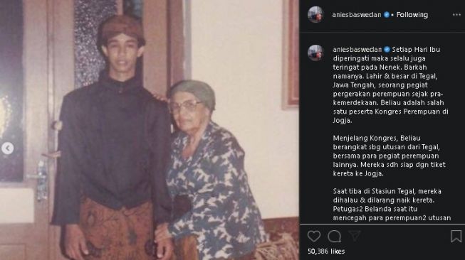 Potret Anies Baswedan dan neneknya. (Instagram/@aniesbaswedan)