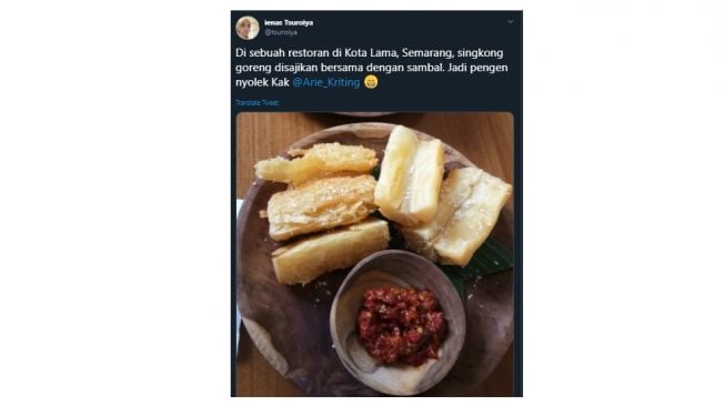 Putri Gus Mus Temukan Sajian Unik Singkong Dicocol Sambal di Semarang