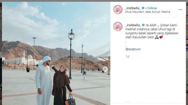 Ammar Zoni dan Irish Bella Umrah di Akhir Tahun (instagram.com/_irishbella_)