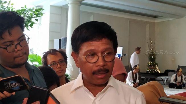 Sekretaris Jenderal Partai NasDem, Jhonny G Plate. (Suara.com/M Yasir).