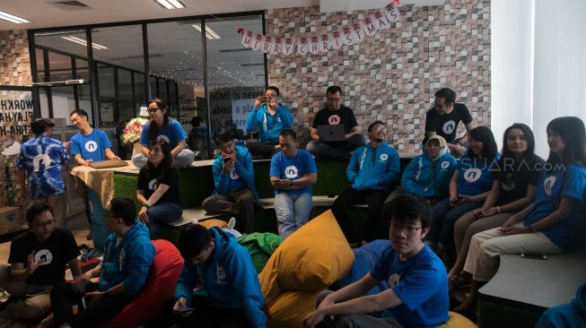 Suasana konferensi pers aplikasi Netzme di Satrio Tower, Kuningan, Jakarta Selatan, Kamis (26/12). [Suara.com/Alfian Winanto]