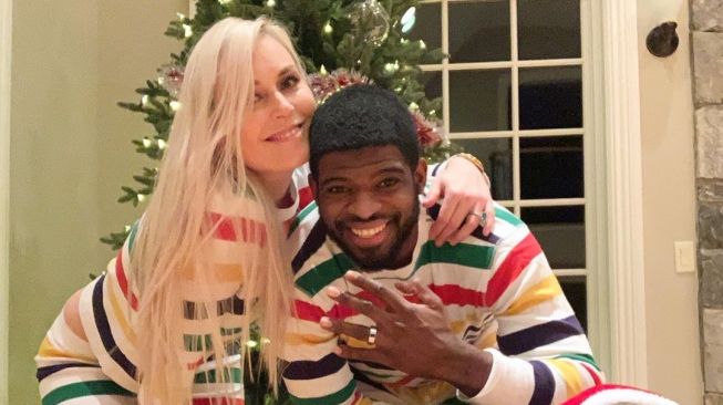 Lindsey Vonn dan tunangannya, PK Subban. (Instagram/@lindseyvonn)