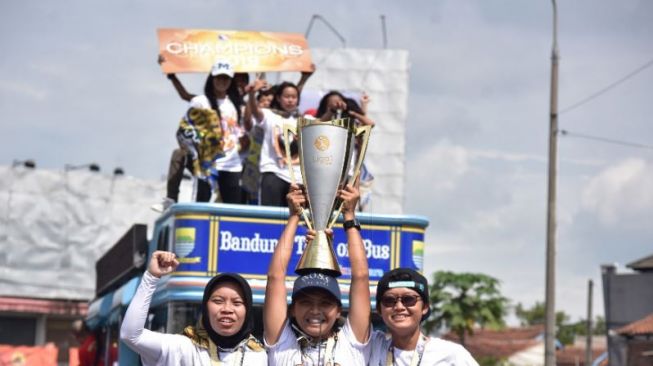 Konvoi juara Persib Bandung Putri usai juara Liga 1 Putri 2019. (Dok. Persib)