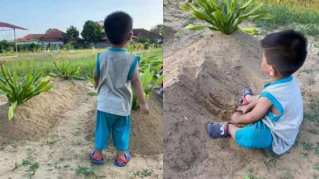 Kisah Bocah Panggil-panggil Ibu di Makam Kedua Orangtuanya, Bikin Haru