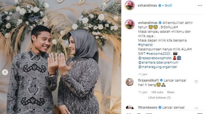 Evan Dimas resmi lamar sang kekasih, Zahra Hakim. (Instagram/@evhandimas).