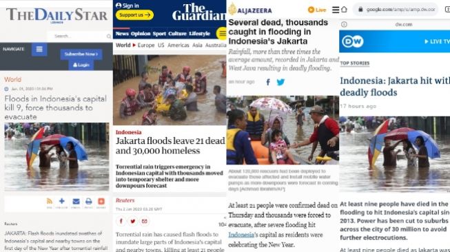 Banjir Jakarta Makan Korban Jiwa Jadi Sorotan Banyak Media Asing