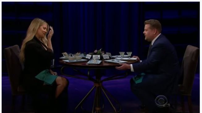 Khloe Kardashian dan James Cormen. (Youtube/The Late Late Show with James Corden)