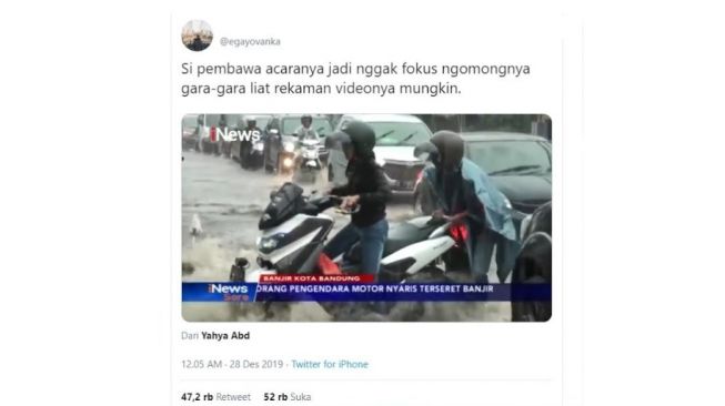 Kocak! Warganet Salah Fokus Soroti Presenter Saat Bawa Berita Soal Banjir