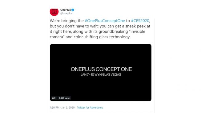 Ponsel Konsep OnePlus Bakal Mejeng di CES 2020