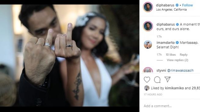 Dipha Barus resmi menikah Vanessa Budihardja [Dipha Barus/Instagram]