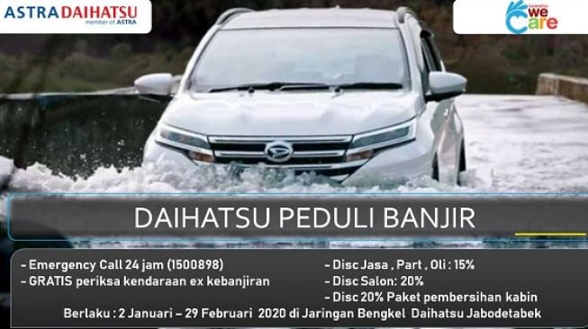 Flyer tentang "Daihatsu Peduli Banjir' [Dok PT Astra Daihatsu Motor].