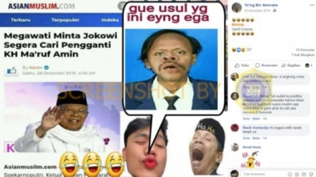 Unggahan soal Megawati minta Jokowi cari pengganti Ma'ruf Amin. (turnbackhoax.id)