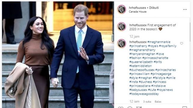 Pangeran Harry dan Meghan Markle. (Instagram/@hrhofsussex)