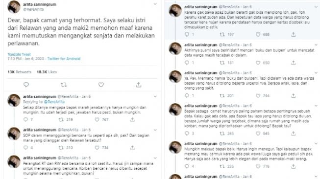 Istri Relawan yang Dimarahi Camat Ciledug Buka Suara (Twitter @rerearlita)