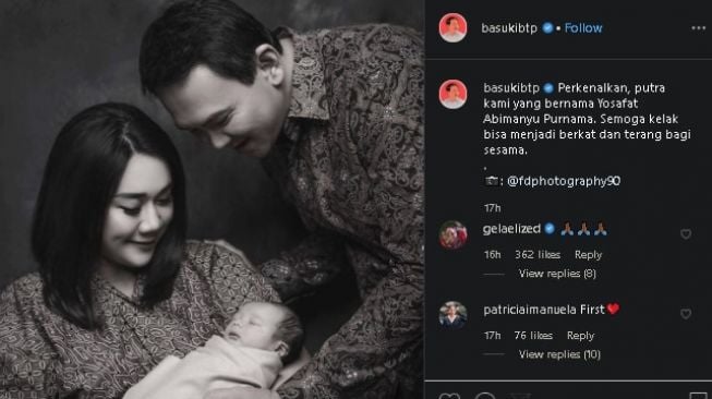 Cerita di Balik Pemotretan Bayi Yosafat, Anak Keempat Ahok