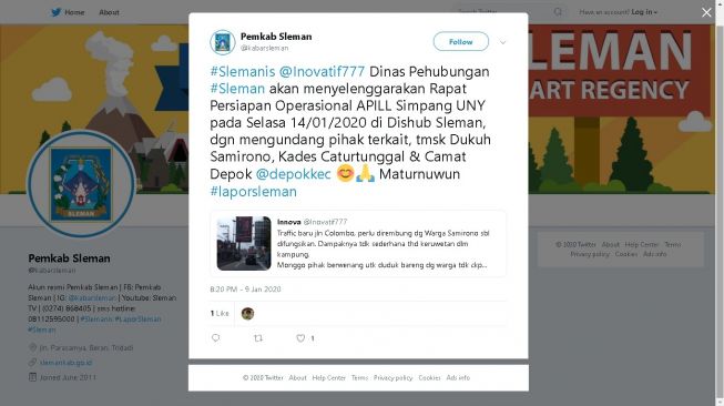 APILL baru di Jalan Colombo Depok Sleman dikeluhkan warga. - (Twitter/@kabarsleman)