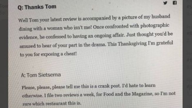 Postingan Tom Sietsema. (Twitter/@tomsietsema)