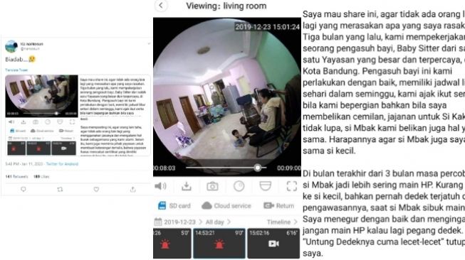 Viral Baby Sitter Minta Anak Hisap Jempol Kaki, CCTV Bongkar Perlakuannya (twitter @narkosun)