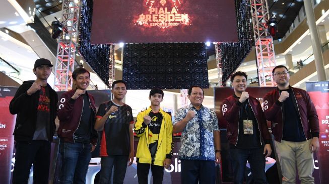 Konfrensi pers Piala Presiden Esports 2020 yang dihadiri Giring Ganesha sebagai ketua. [dokumentasi pribadi]