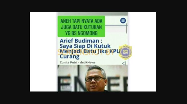 CEK FAKTA: Benarkah Arief Budiman Siap Dikutuk Jadi Batu Jika KPU Curang?