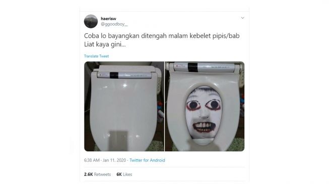 Penampakan toilet unik. [Twitter]