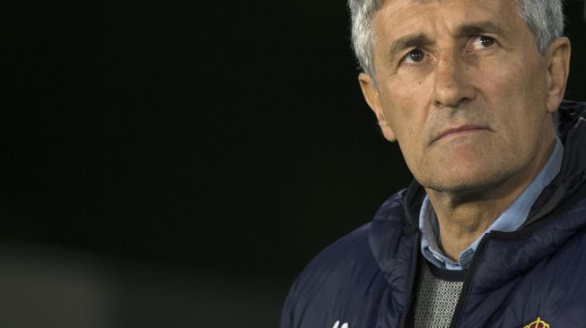 Quique Setien saat masih melatih Real Betis, 7 Februari 2019.[Foto/AFP]