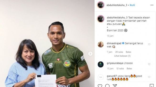 Abduh Lestaluhu indikasi bertahan di Tira-Persikabo untuk Liga 1 2020. (Instagram/@abduhlestaluhu_3)