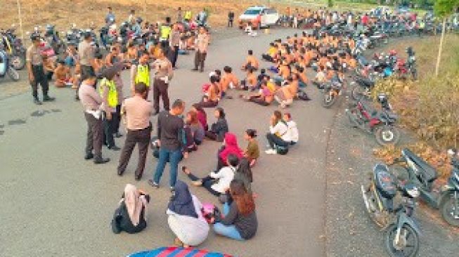 Razia Balap Liar, Ratusan Remaja Digiring ke Mapolres Banjarbaru