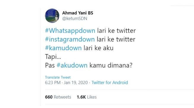 Cuitan warganet #WhatsAppdown #instagramdown. [Twitter]