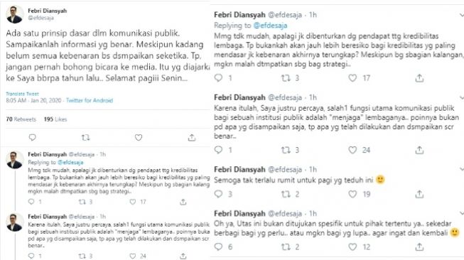 cuitan Febri Diansyah, mantan jubir KPK (twitter @efdesaja)