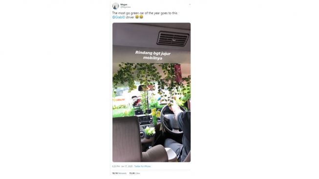 Penampakan interior mobil go green. [Twitter]