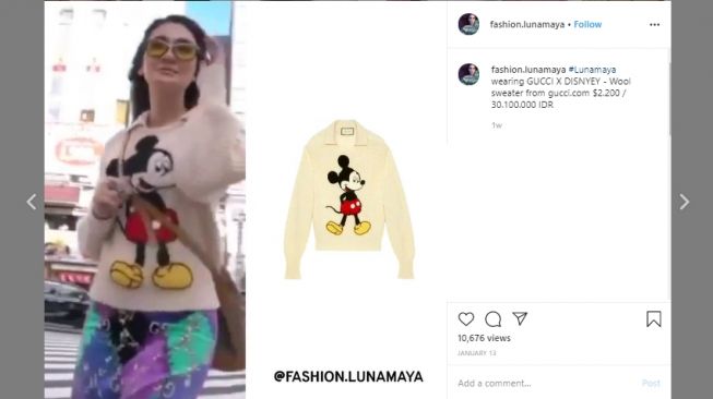 Gaya busana Luna Maya. (Instagram/@fashion.lunamaya)