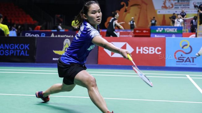 Pebulutangkis tunggal putri Indonesia, Ruselli Hartawan, terhenti di babak pertama Thailand Masters 2020 usai kalah dari Kirsty Gilmour (Skotlandia), Rabu (22/1). [Humas PBSI]